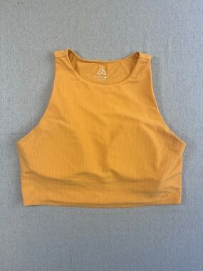Alpine Design Ribbed Sports Bra Crop Top Light Orange Size L